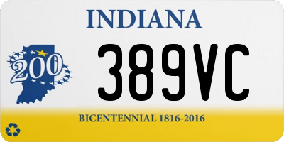 IN license plate 389VC