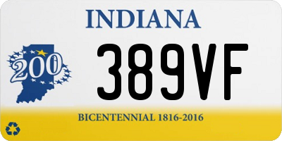 IN license plate 389VF