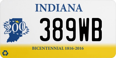 IN license plate 389WB