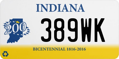 IN license plate 389WK