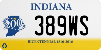 IN license plate 389WS