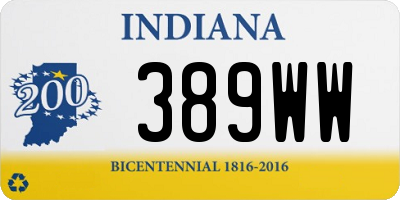 IN license plate 389WW