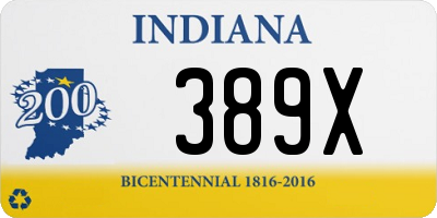 IN license plate 389X