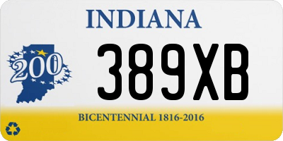 IN license plate 389XB