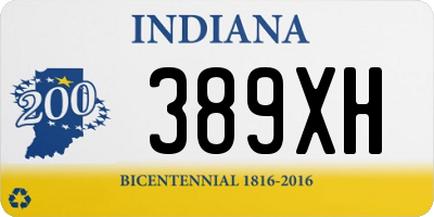 IN license plate 389XH