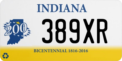 IN license plate 389XR