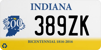 IN license plate 389ZK