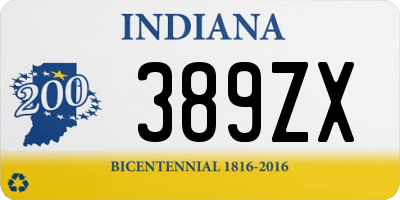 IN license plate 389ZX