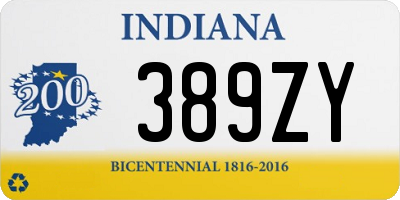 IN license plate 389ZY