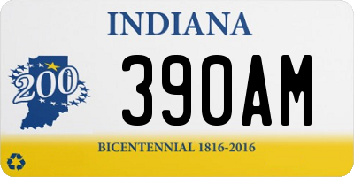 IN license plate 390AM