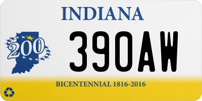 IN license plate 390AW