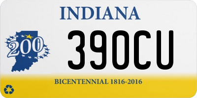 IN license plate 390CU