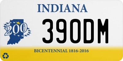 IN license plate 390DM