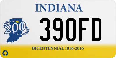 IN license plate 390FD