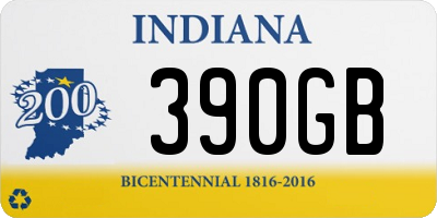 IN license plate 390GB