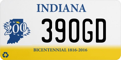 IN license plate 390GD