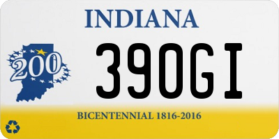 IN license plate 390GI