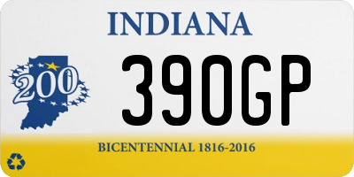 IN license plate 390GP