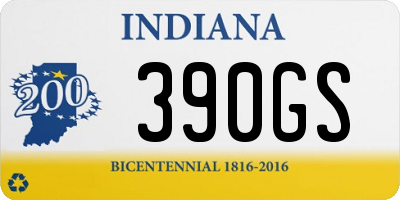 IN license plate 390GS