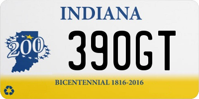 IN license plate 390GT