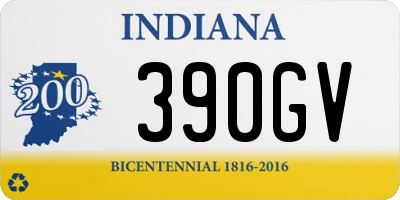 IN license plate 390GV