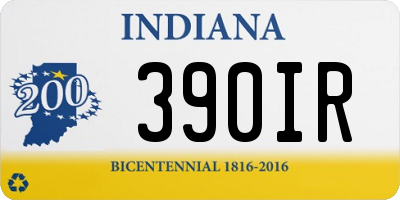 IN license plate 390IR