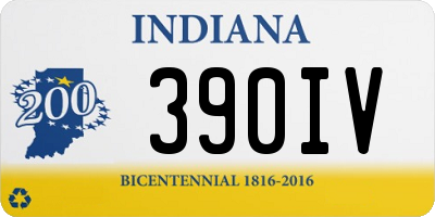 IN license plate 390IV