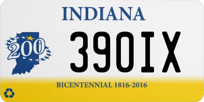 IN license plate 390IX