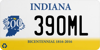 IN license plate 390ML