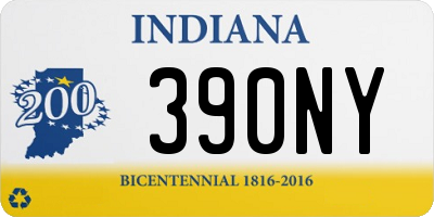 IN license plate 390NY