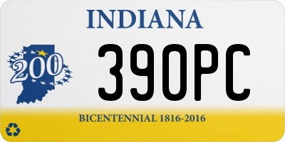 IN license plate 390PC