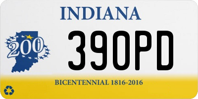 IN license plate 390PD