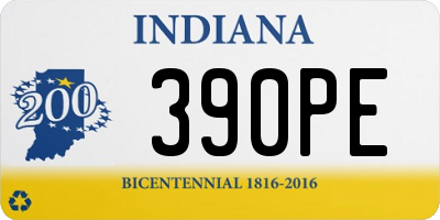 IN license plate 390PE