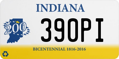 IN license plate 390PI