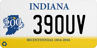 IN license plate 390UV
