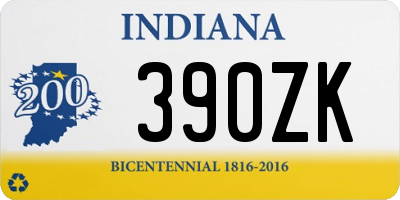 IN license plate 390ZK