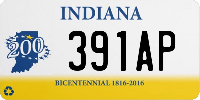 IN license plate 391AP