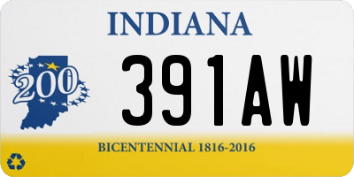 IN license plate 391AW