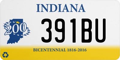 IN license plate 391BU