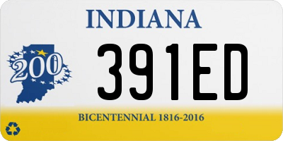 IN license plate 391ED