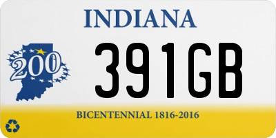 IN license plate 391GB