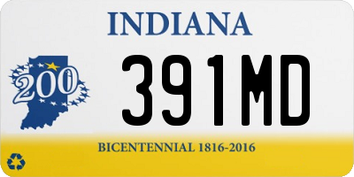 IN license plate 391MD