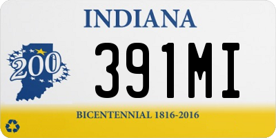 IN license plate 391MI