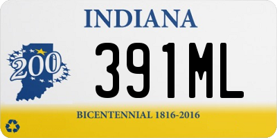 IN license plate 391ML