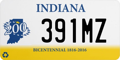 IN license plate 391MZ