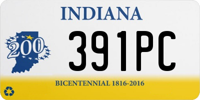 IN license plate 391PC