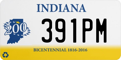 IN license plate 391PM