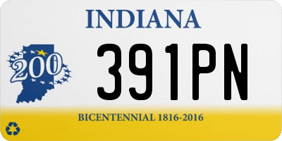 IN license plate 391PN