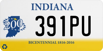 IN license plate 391PU