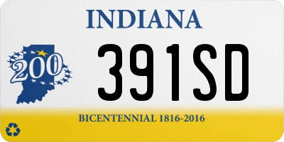 IN license plate 391SD